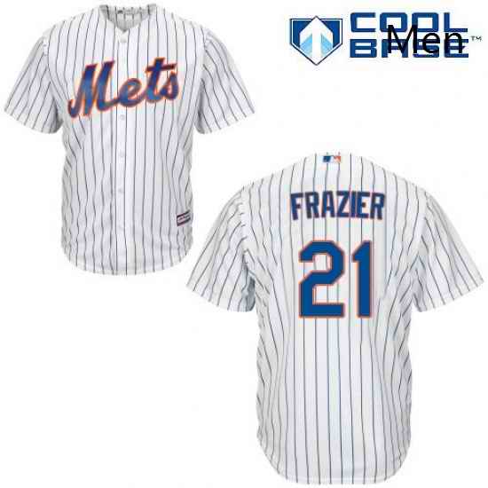 Mens Majestic New York Mets 21 Todd Frazier Replica White Home Cool Base MLB Jersey